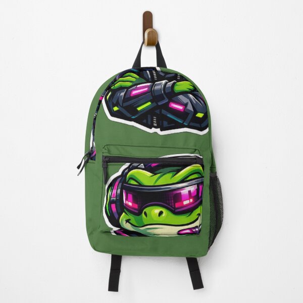 Item preview, Cyberpunk Gaming Frog Sticker - Neon Sci-Fi Tech Toad Decal designed and sold by CyberPaws Art.
