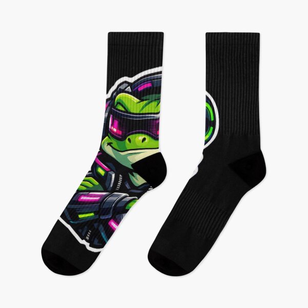 Item preview, Cyberpunk Gaming Frog Sticker - Neon Sci-Fi Tech Toad Decal designed and sold by CyberPaws Art.