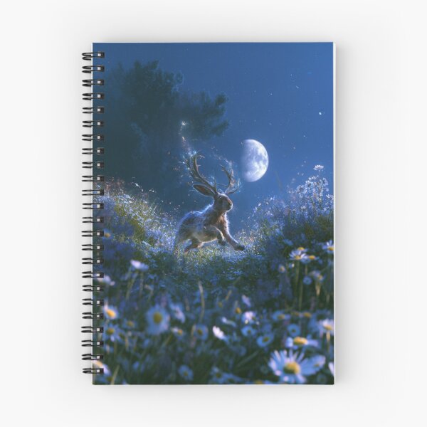 Item preview, A Jackalope sprinting through moonlit wildflower meadows, Fantasy & Mythological Creatures designed and sold by CDC40.
