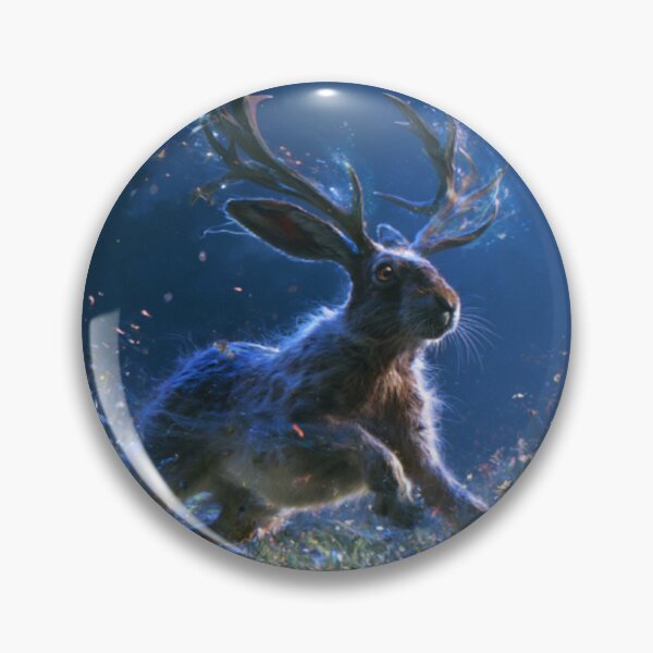 Item preview, A Jackalope sprinting through moonlit wildflower meadows, Fantasy & Mythological Creatures designed and sold by CDC40.