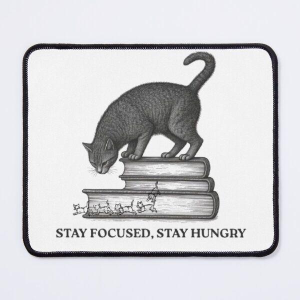 Item preview, STAY FOCUSED STAY HUNGRY. CAT TYPOGRAPHY. designed and sold by TypeMuse.