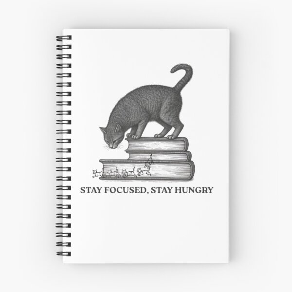 Item preview, STAY FOCUSED STAY HUNGRY. CAT TYPOGRAPHY. designed and sold by TypeMuse.