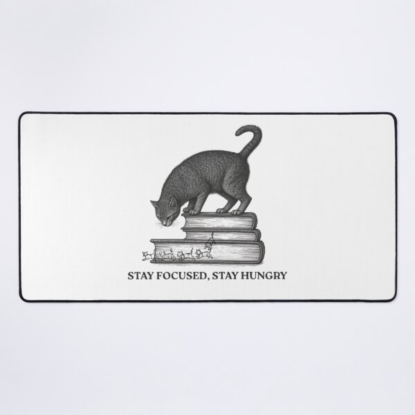 Item preview, STAY FOCUSED STAY HUNGRY. CAT TYPOGRAPHY. designed and sold by TypeMuse.