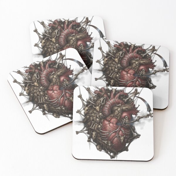 Item preview, Bleeding Heart of Death - Skull Bones Horror Art designed and sold by SKELORRA.