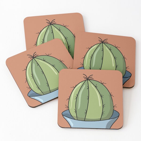 Item preview, Minimalist Barrel Cactus Potted Plant Desert Flora Illustration designed and sold by Plookiss.