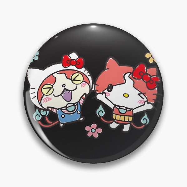 Item preview, Cute Hello Kitty and Jibanyan Inspired Cartoon Character Mashup Design designed and sold by SARaza.