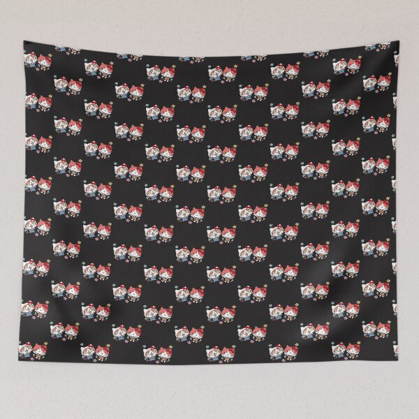 Item preview, Cute Hello Kitty and Jibanyan Inspired Cartoon Character Mashup Design designed and sold by SARaza.