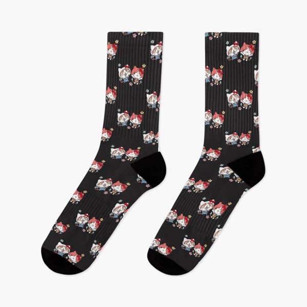 Item preview, Cute Hello Kitty and Jibanyan Inspired Cartoon Character Mashup Design designed and sold by SARaza.