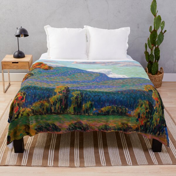 Item preview, Colors of autumn foliage in the mountains alpine landscape painting print by Konrad Mage designed and sold by Jéanpaul Ferro.