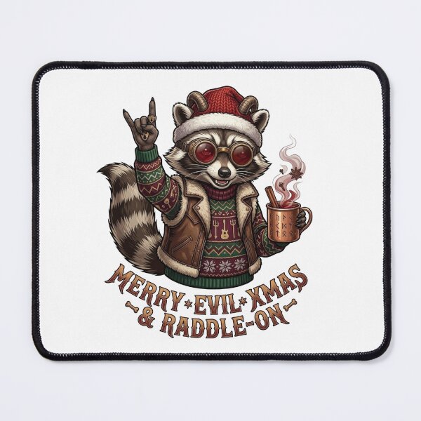 Item preview, Merry Evil Xmas Raccoon - Heavy Metal Trash Panda Christmas designed and sold by designwiss.