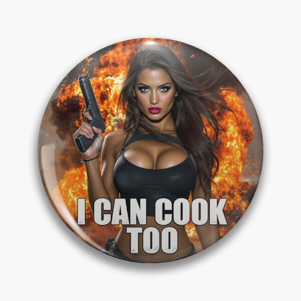 Item preview, I Can Cook Too – Explosive Action Girl Humor designed and sold by MarFunnyFactory.