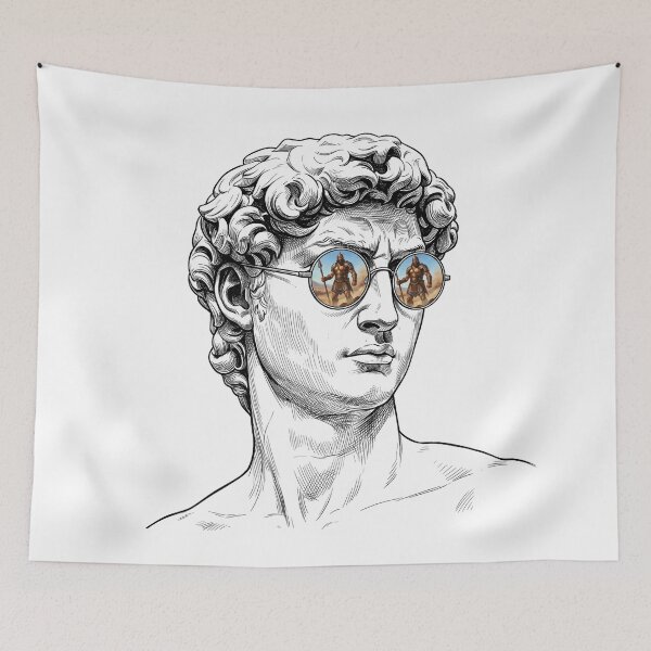 Item preview, Statue of David Goliath Battlefield Sunglasses Reflection designed and sold by Bad-Decisions-Designs.
