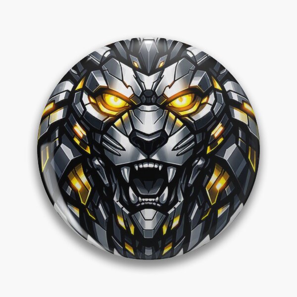 Item preview, Cyberpunk Mecha Lion Sticker - Neon Gold Robotic Sci-Fi Decal designed and sold by CyberPaws Art.
