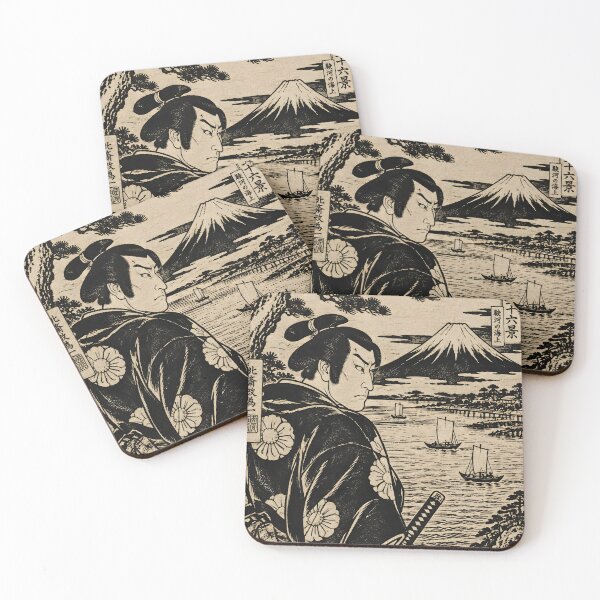 Item preview, Ukiyo-e Samurai Vintage Japanese Woodblock Print Art designed and sold by GrinGalore.