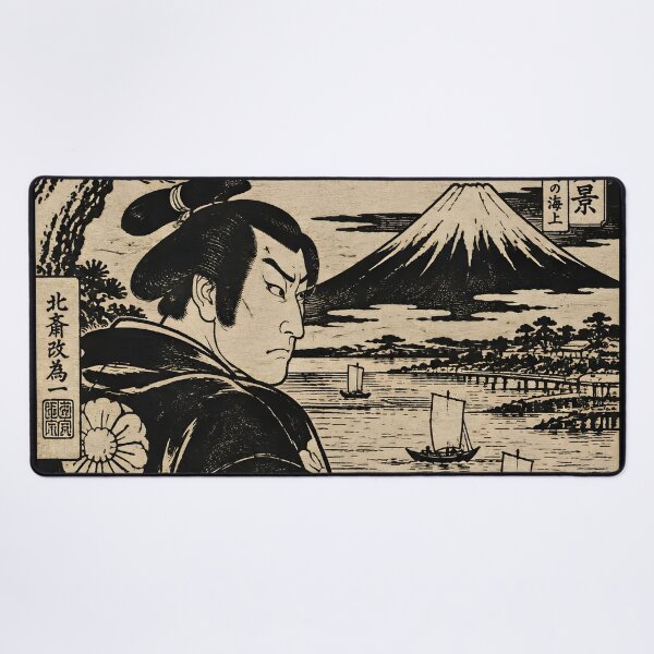 Item preview, Ukiyo-e Samurai Vintage Japanese Woodblock Print Art designed and sold by GrinGalore.