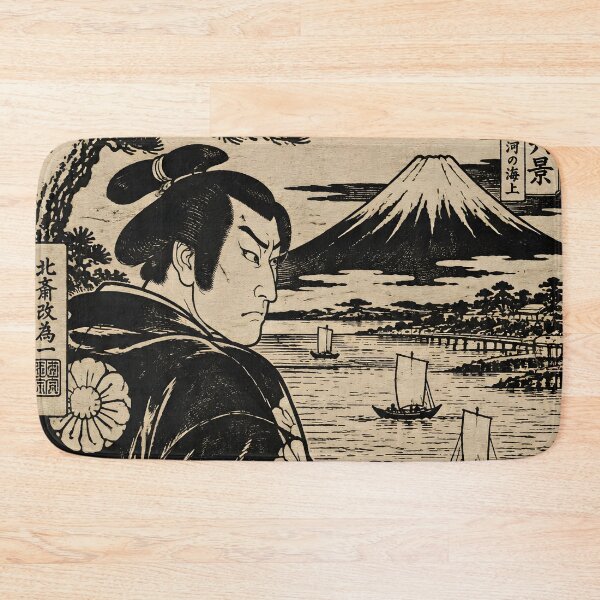 Item preview, Ukiyo-e Samurai Vintage Japanese Woodblock Print Art designed and sold by GrinGalore.