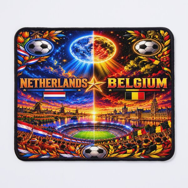 Item preview, Low Countries Splendor Windmill and Town Hall Graphic / Netherlands Belgium 2 in 1 art illustration designed and sold by Nexus Space.