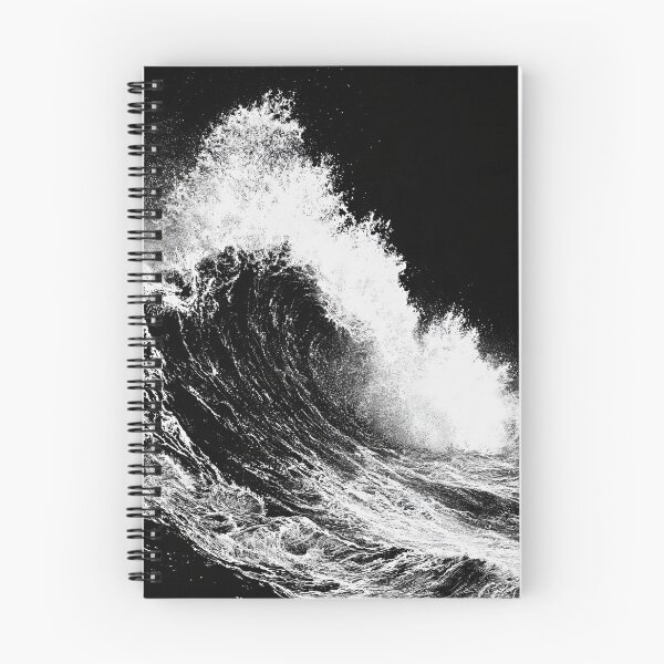 Item preview, Black and White Ocean Wave - Dramatic Crashing Wave Surfer Art designed and sold by PharaonicArtist.