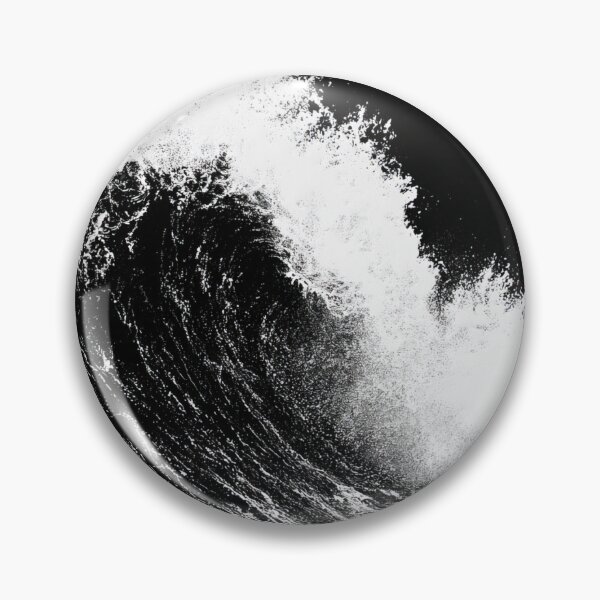 Item preview, Black and White Ocean Wave - Dramatic Crashing Wave Surfer Art designed and sold by PharaonicArtist.