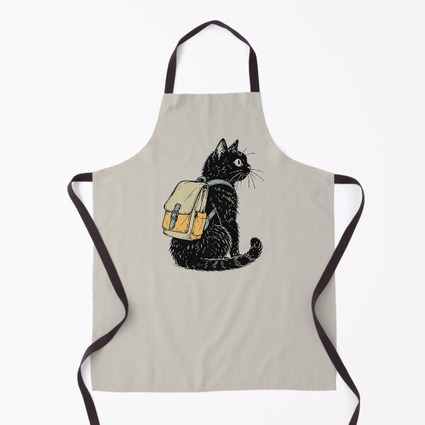 Item preview, Cute Black Cat Wearing Vintage Adventure Backpack T-Shirt designed and sold by awesome-loob.