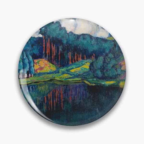 Item preview, Swirling mirrored clouds reflected lakeside in the wilderness landscape painting by Konrad Magi designed and sold by Jéanpaul  Ferro.