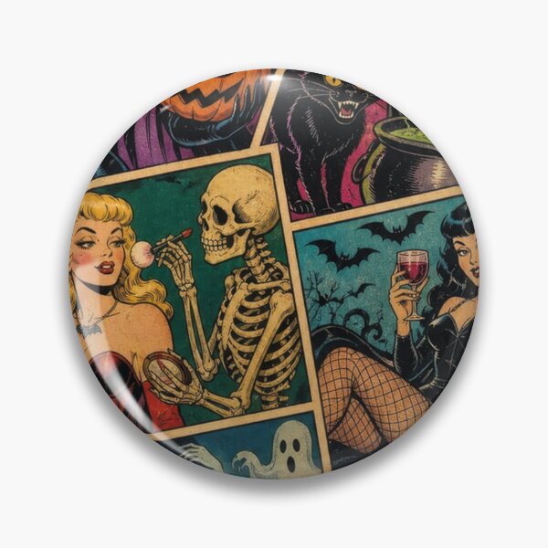 Artikelvorschau, Vintage Halloween Comic Collage Hexen Monster Spuk entworfen und verkauft von Mauswohn.