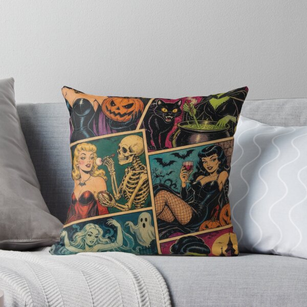 Item preview, Vintage Halloween comic collage of witches, monsters, and hauntings designed and sold by Mauswohn.