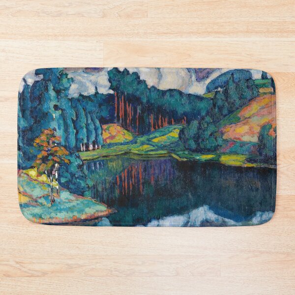 Item preview, Swirling mirrored clouds reflected lakeside in the wilderness landscape painting by Konrad Magi designed and sold by Jéanpaul  Ferro.