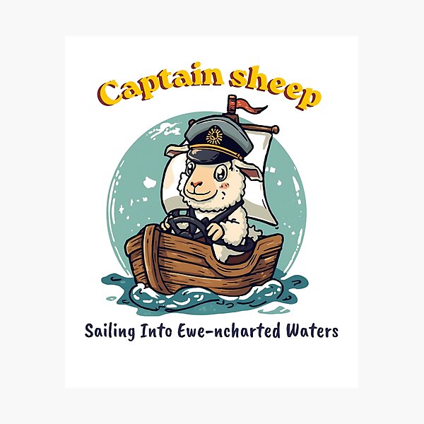 Item preview, Captain Sheep - Sailing Into Ewe-nchanted Waters Cute Nautical T-Shirt designed and sold by MaybeeShirts.