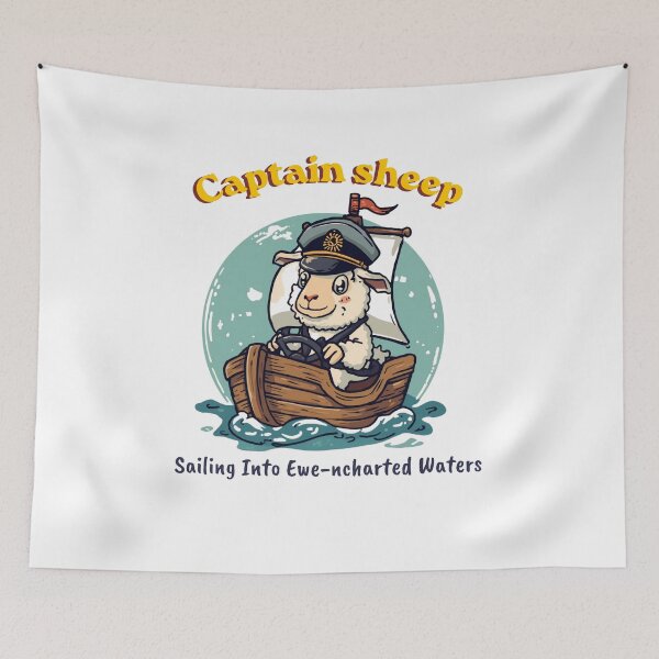 Item preview, Captain Sheep - Sailing Into Ewe-nchanted Waters Cute Nautical T-Shirt designed and sold by MaybeeShirts.