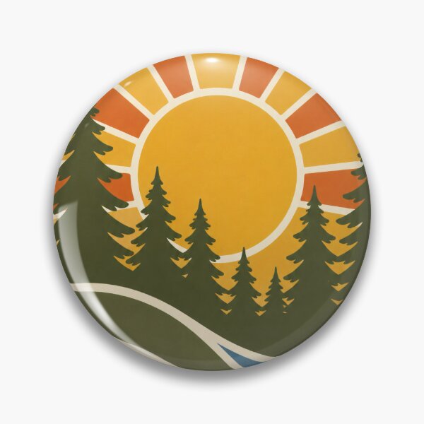 Item preview, Retro Sunset Forest Lake Poster | Mid-Century Boho Nature Wall Art designed and sold by SoftSpaceDesign.