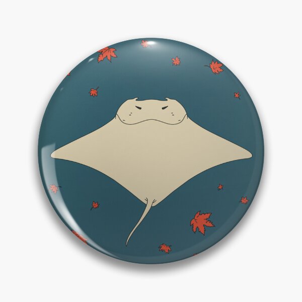 Item preview, Manta Ray Underwater with Falling Autumn Leaves Japanese Anime Art designed and sold by mijaczeek.