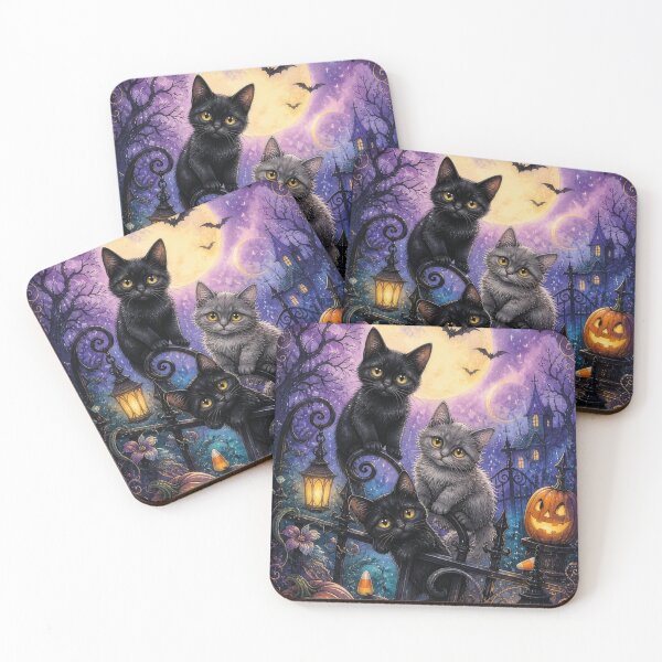 Item preview, Cute Cats Halloween Pumpkin Full Moon Magical Spook designed and sold by Mauswohn.