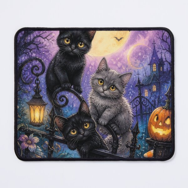 Item preview, Cute Cats Halloween Pumpkin Full Moon Magical Spook designed and sold by Mauswohn.