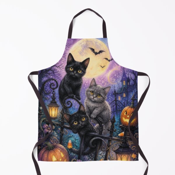 Item preview, Cute Cats Halloween Pumpkin Full Moon Magical Spook designed and sold by Mauswohn.