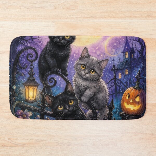 Item preview, Cute Cats Halloween Pumpkin Full Moon Magical Spook designed and sold by Mauswohn.