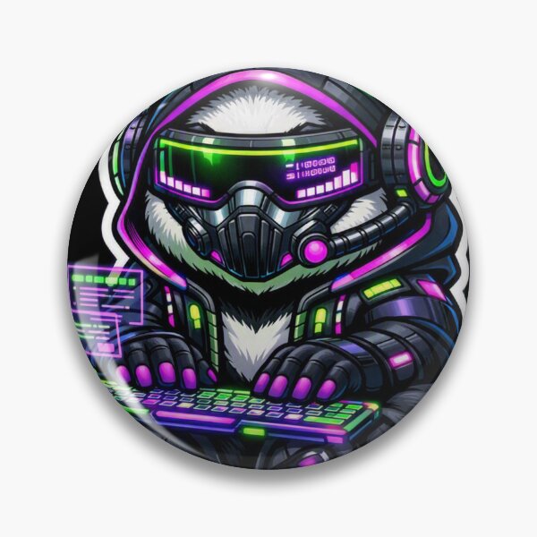 Item preview, Cyberpunk Hacker Panda Sticker - Neon Tech Code & Gaming Decal designed and sold by CyberPaws Art.