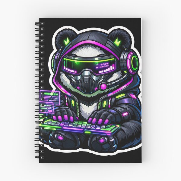 Item preview, Cyberpunk Hacker Panda Sticker - Neon Tech Code & Gaming Decal designed and sold by CyberPaws Art.
