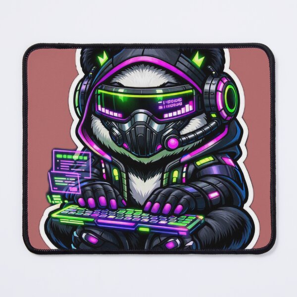 Item preview, Cyberpunk Hacker Panda Sticker - Neon Tech Code & Gaming Decal designed and sold by CyberPaws Art.