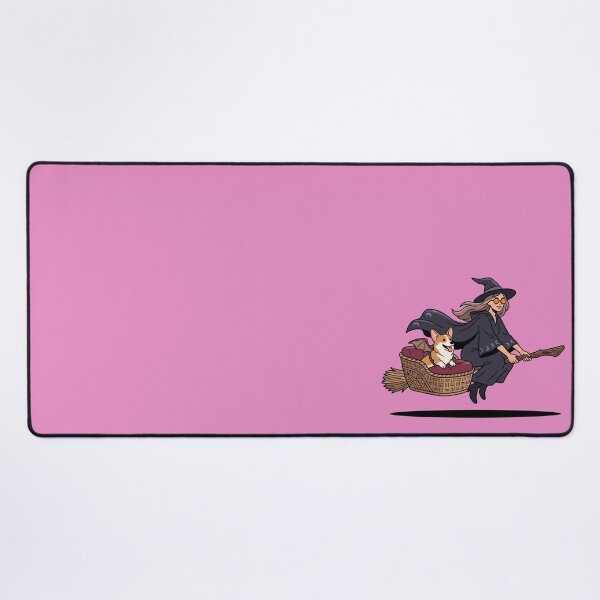Item preview, Witch Flying With A Bat Wing Corgi designed and sold by Rare By Hero.