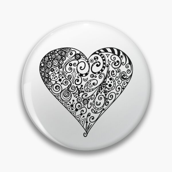 Item preview, Psychedelic heart - line art, doodle designed and sold by urkog.