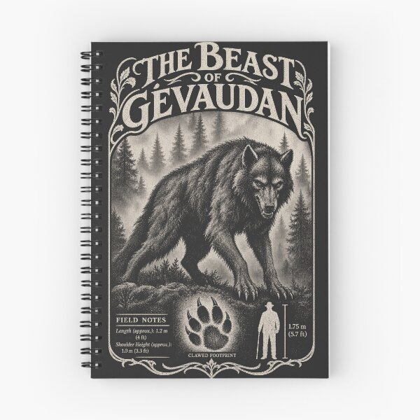 Item preview, Beast of Gévaudan, Margeride, France [vintage field-guide illustration] designed and sold by elektronen.