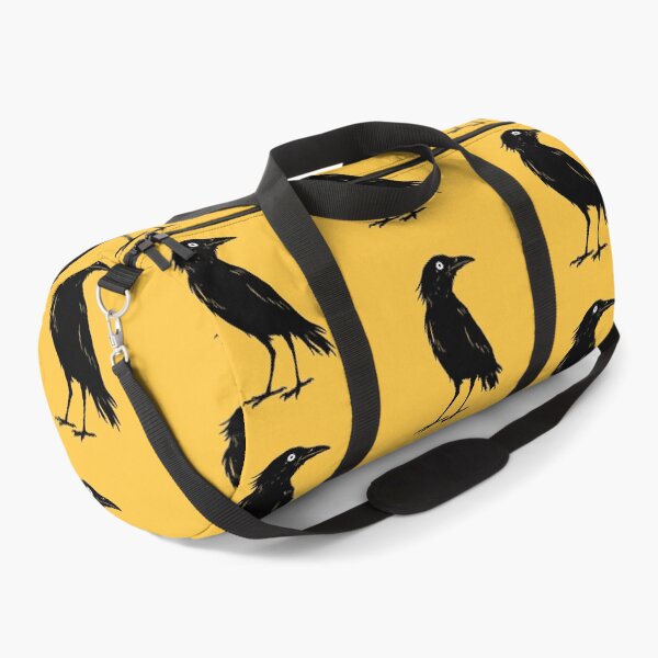 Item preview, Black Simple Crow Raven Chic Yellow Background Art designed and sold by GrinGalore.