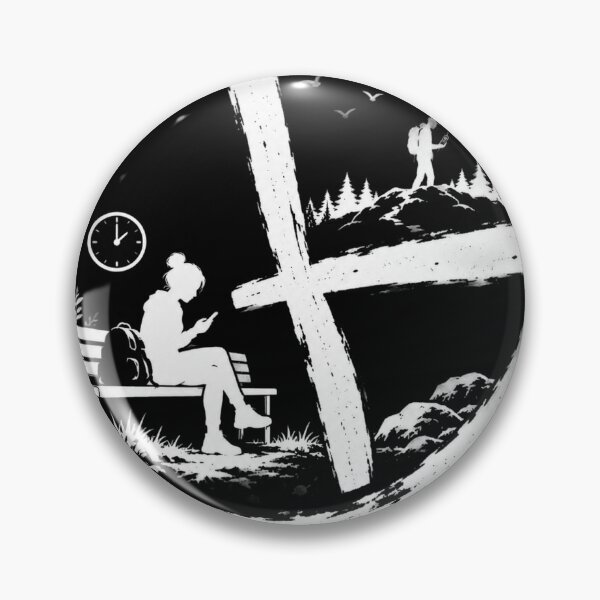 Item preview, Geocaching Waiting Partner Funny Silhouette Brush Stroke T-Shirt designed and sold by mnkyride.