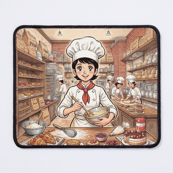 Item preview, Smiling Pastry Chef Anime Style designed and sold by Home Decor Art.