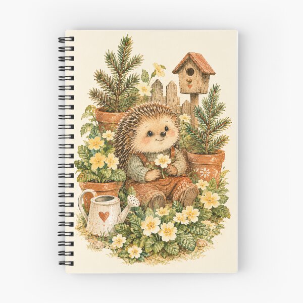 Item preview, Cute Hedgehog Gardener Cottagecore Poster | Whimsical Woodland Animal Wall Art designed and sold by SoftSpaceDesign.