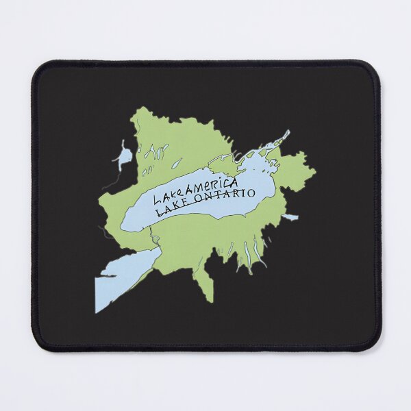 Item preview, Funny Lake Ontario Political Map with Lake America Sign Illustration designed and sold by HMshopful.