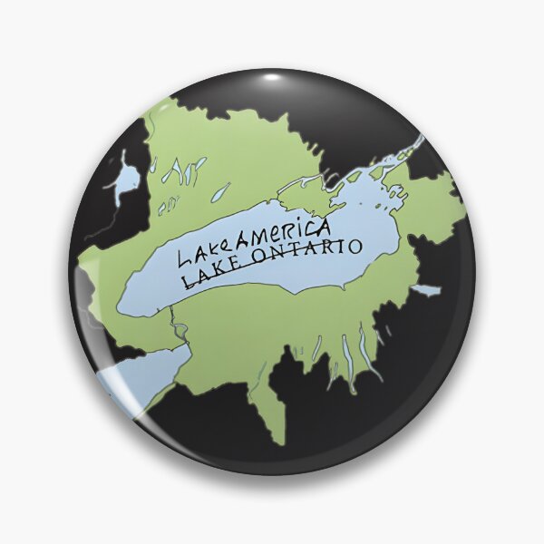 Item preview, Funny Lake Ontario Political Map with Lake America Sign Illustration designed and sold by HMshopful.