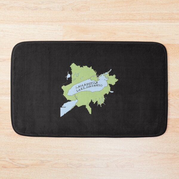 Item preview, Funny Lake Ontario Political Map with Lake America Sign Illustration designed and sold by HMshopful.