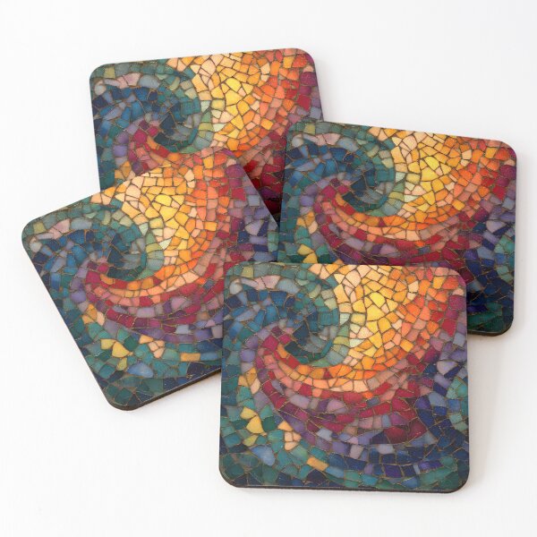 Item preview, Abstract Gaudi Inspired Mosaic Colorful Trencadís Spiral Pattern Art designed and sold by GrinGalore.